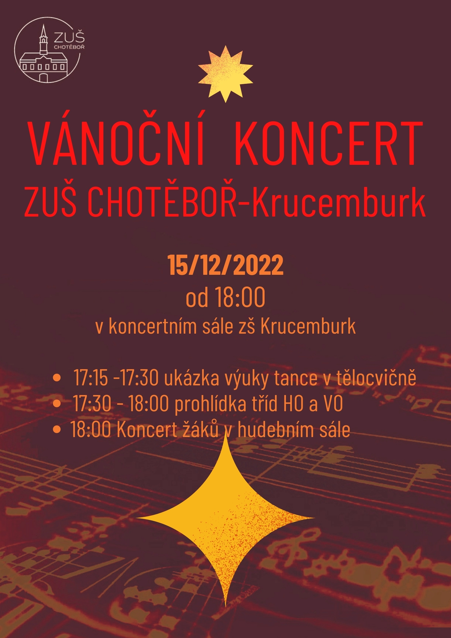 Pozvánka na Slavnostní vánoční koncert v Krucemburku