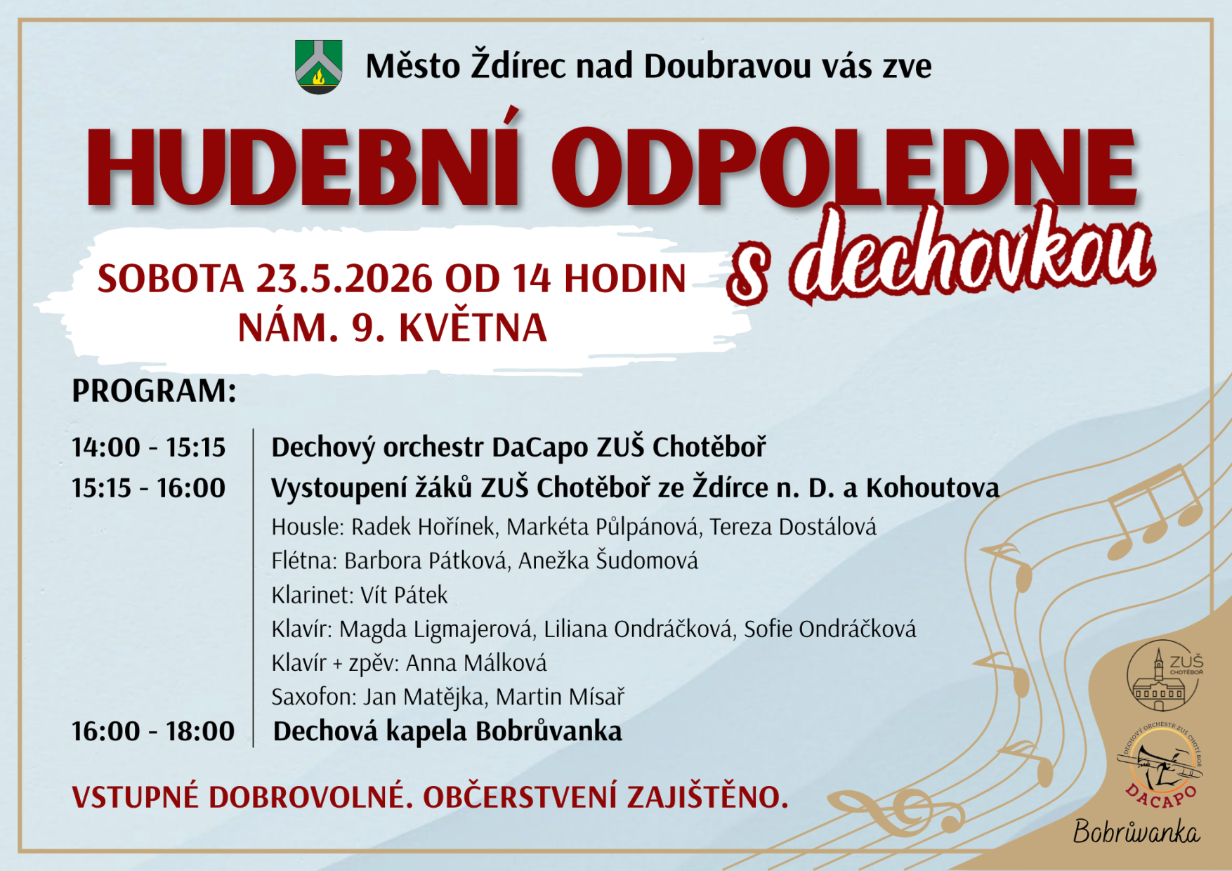 Hudební odpoledne ve Ždírci nad Doubravou